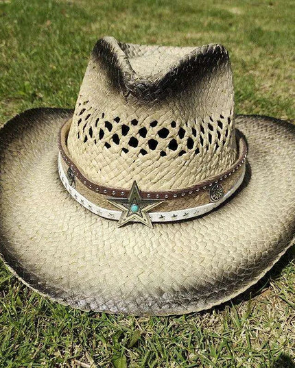 Vintage-Inspired Thick Straw Cowboy Hat