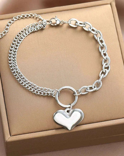 Baroque Gothic Heart Stainless Steel Couple Bracelets - Timeless Love Tokens for Him and Her