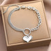 Baroque Gothic Heart Stainless Steel Couple Bracelets - Timeless Love Tokens for Him and Her