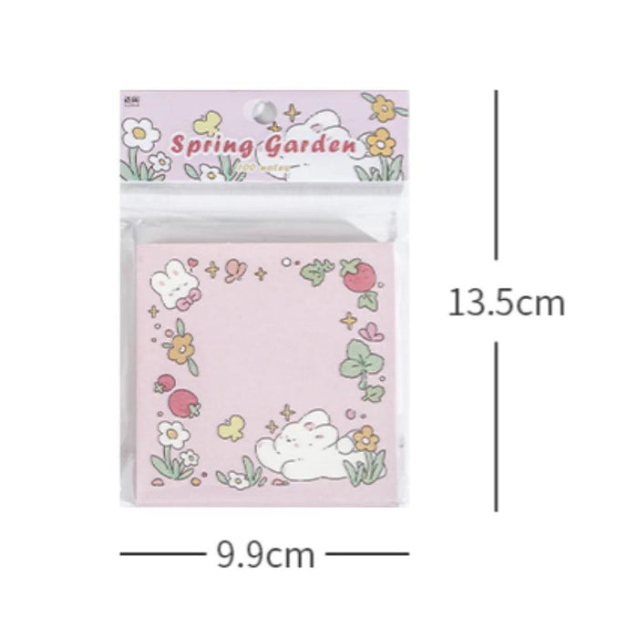 Floral Charm Pocket Memo Set - 100 Sheets, 8x8cm, 66g