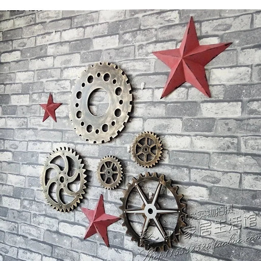 Luxury Vintage Gear Wall Sculpture - Elegant Metal Art for Sophisticated Home Decor