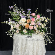 Silk Rose Flower Row Table Centrepiece