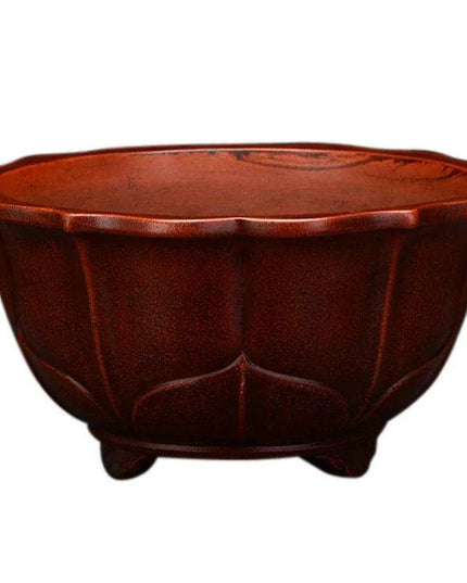 Serene Vintage Zen Purple Orchid Pot with Elegant Garden Aesthetic