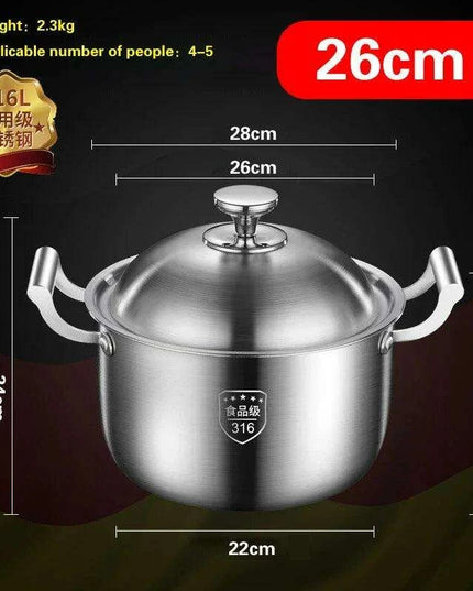 Large Capacity Heavy-Duty 316 Stainless Steel Congee Cooker - Elevate Your Culinary Skills