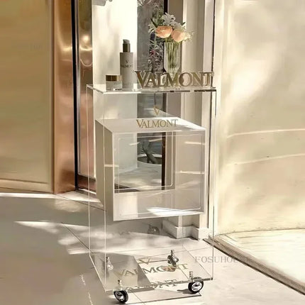 Acrylic Multi-Layer Beauty Salon Tool Trolley — 8-Colour Rolling Cart