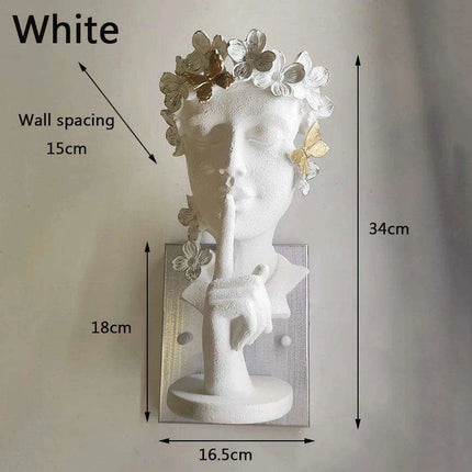 Nordic Girl Artistic LED Resin Wall Light - Vintage Home Accent