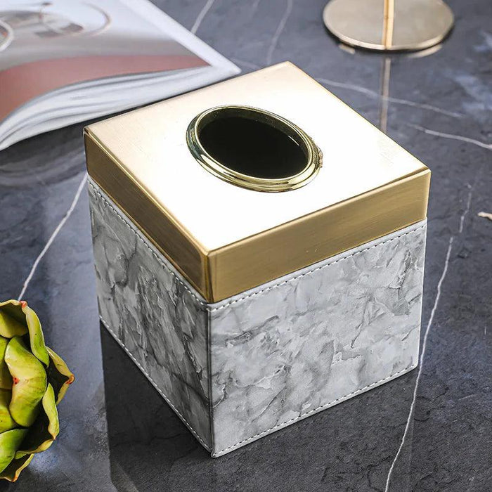 Luxury Leather Paper Storage Solution - Chic Home Decor Essential