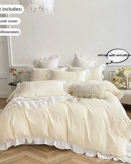 Elegant 3-Piece Lace Bedding Set with Pillowcases