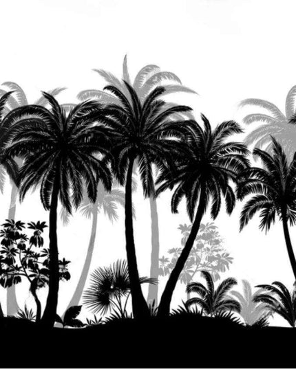 Elegant Monochrome 3D Banana Leaf Wallpaper for Stunning Home Interiors