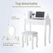 Chic White Vanity Set with Adjustable Mirror and Ample Storage Drawers