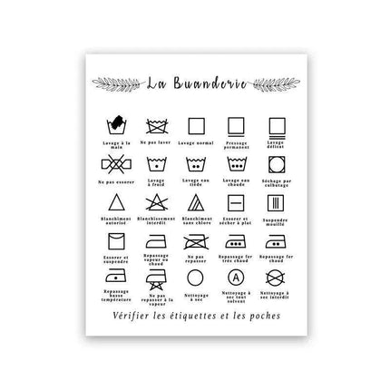 Scandinavian Chic Monochrome Canvas Art for Laundry Room Aesthetics..