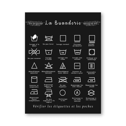 Scandinavian Chic Monochrome Canvas Art for Laundry Room Aesthetics..