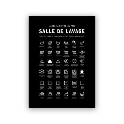 Scandinavian Chic Monochrome Canvas Art for Laundry Room Aesthetics..