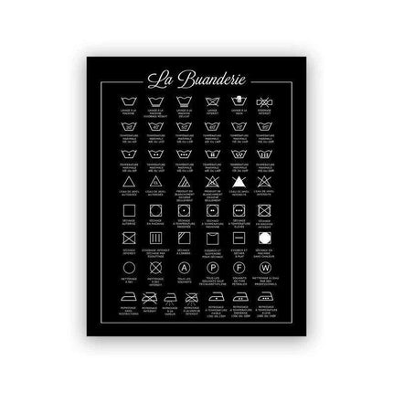 Scandinavian Chic Monochrome Canvas Art for Laundry Room Aesthetics..