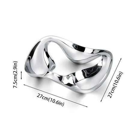 Scandinavian-Inspired Handcrafted Stainless Steel Snack Bowl and Serving Tray for Desserts and Condiments..