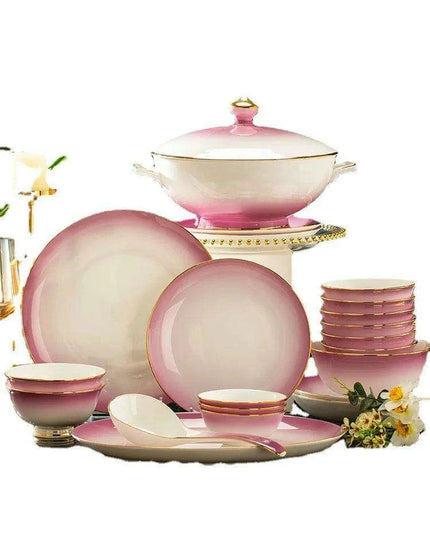 Exquisite Jingdezhen Bone Porcelain Dining Set: Sophisticated Tableware for Upscale Dining Events