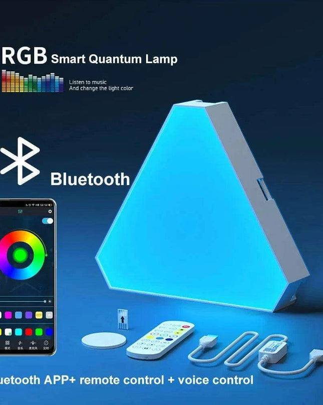 Triangular RGB Smart LED Wall Light Kit - Customizable App-Controlled Lamp