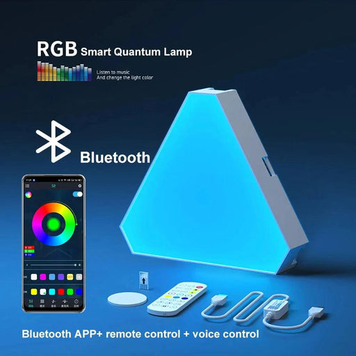 Triangular RGB Smart LED Wall Light Kit - Customizable App-Controlled Lamp