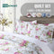 Charryarn Reversible Floral Quilt Bedding Set - Soft, Lightweight Micr