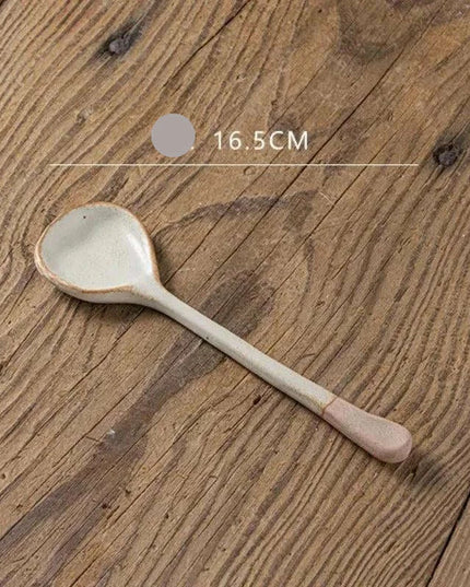 Elegant Long-Handled Japanese Ceramic Spoon - Enhance Your Culinary Presentations