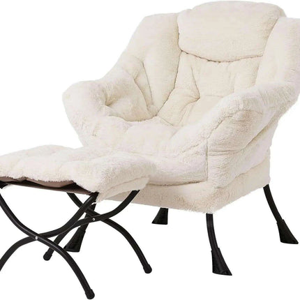 Elegant Lounge Chair Ensemble with Ottoman and Storage Compartment
