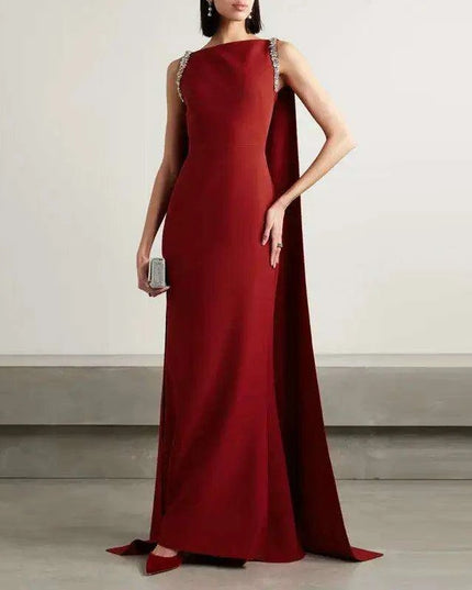 Customizable Luxury Diamond-Embellished Evening Gown for Women