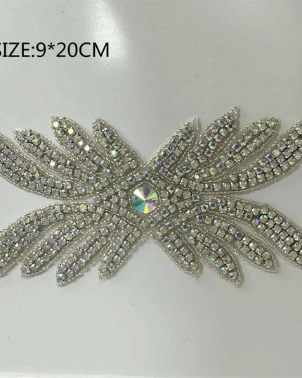 Glimmering Silver Rhinestone Floral Applique: Elegant Fashion Upgrade Accessory