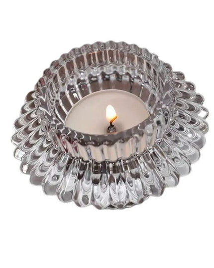 Elegant Double-Sided Glass Candle Holder - Ideal for Weddings and Special Occasions