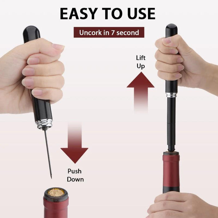 Effortless Wine Uncorking Air Pressure Corkscrew Set