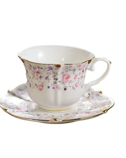 Timeless Vintage Charm: 200ml Elegant Ceramic Coffee Cup & Saucer Set for Sophisticated Tea Moments