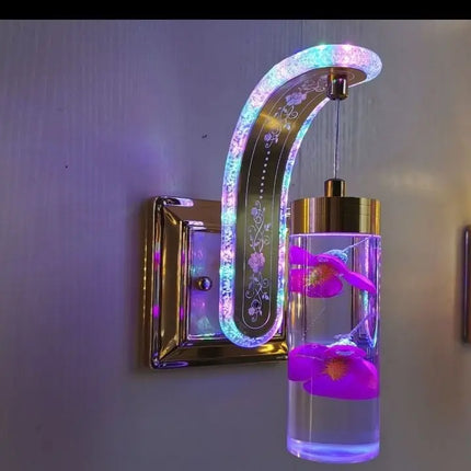 Trendy Acrylic Wall Lamp, Elegant Floral Design Sconce for Bedroom, Ha