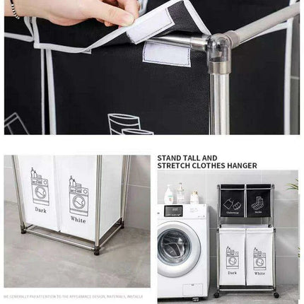 Sleek Monochrome Laundry Organizer Set with Quick Assembly - Available in Two Sizes