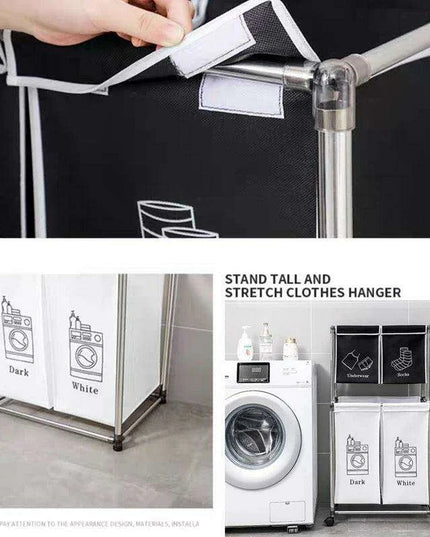 Sleek Monochrome Laundry Organizer Set with Quick Assembly - Available in Two Sizes