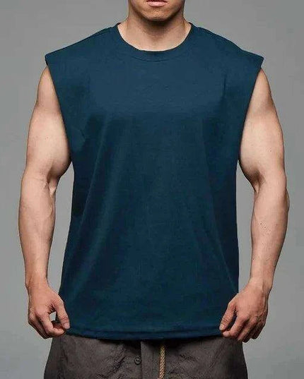 Men's Sleeveless Cotton Summer Vest - Gym Muscle Fitness Tank Top