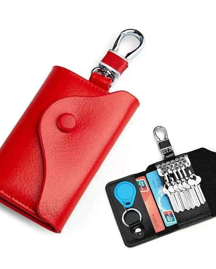 Sophisticated Leather Key Organizer and Wallet Combo