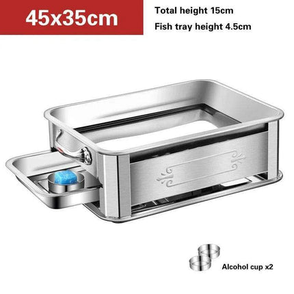 Deluxe Stainless Steel Fish Grilling Kit with Infusion Tray and Korean BBQ Features