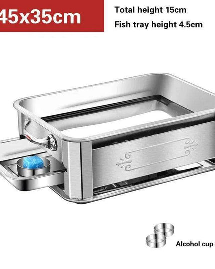 Deluxe Stainless Steel Fish Grilling Kit with Infusion Tray and Korean BBQ Features