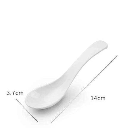 Sophisticated Black Melamine Serving Spoon with Elegant Japanese Porcelain Motif