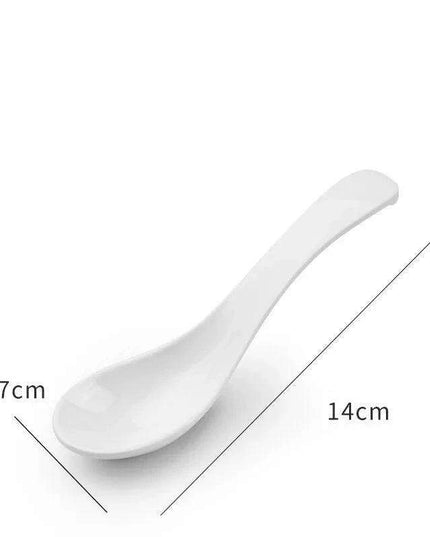 Sophisticated Black Melamine Serving Spoon with Elegant Japanese Porcelain Motif