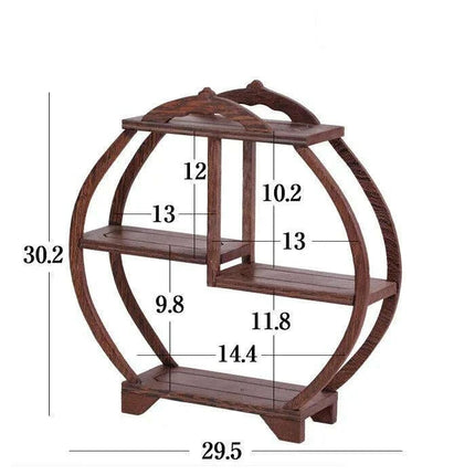 Handcrafted Wooden Display Stand for the Traditional Kung Fu Tea Ceremony