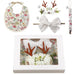 Charming Holiday Floral Baby Bib Set with Pacifier Clip - Perfect Christmas Gift