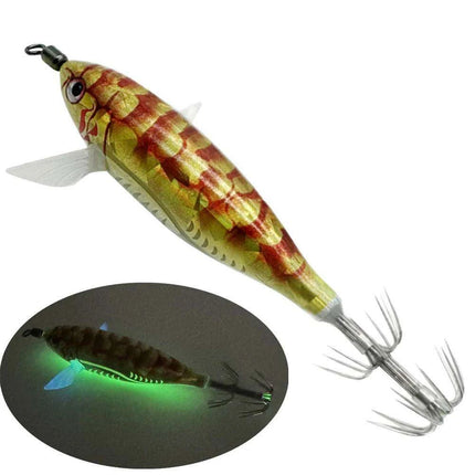 Nighttime Glow Egi Squid Jigging Lure: 5.5g Luminescent Shrimp Bait for Night Fishing Excellence