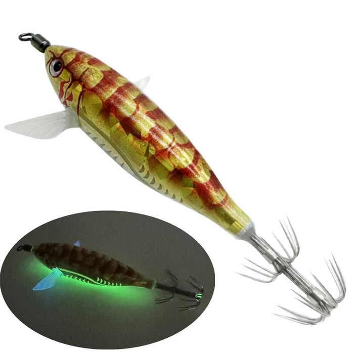 Nightshine Squid Jigging Shrimp Lure: 5.5g Glow Egi Bait for Night Fishing Success