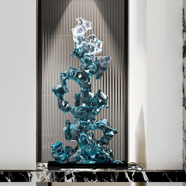 Feng Shui Stone Wine Rack — Imitation Stone Resin Sculpture