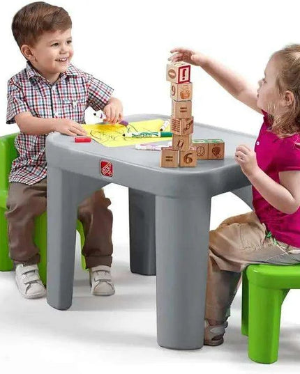 Creative Playtime Table and Chair Set for Kids in Gray and Red