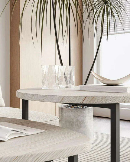 Chic Black Metal Round Nesting Tables Set of 2 with Safety-Crafted Edges for Space Optimization