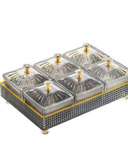 Chic Clear Nordic Snack Trays - Stylish 4/6 Compartment Bowls for Treats and Candies