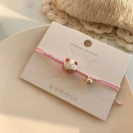 Lucky Cat Beaded Bracelet - Adjustable Harajuku Fashion Statement for Trendy Girls