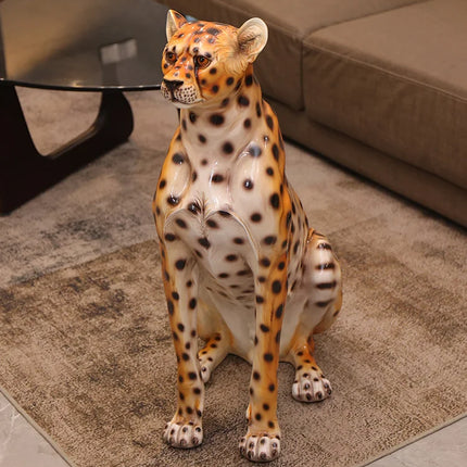 Home Decor Leopard Statue Gardens Ornament Creative Courtyards Decorat