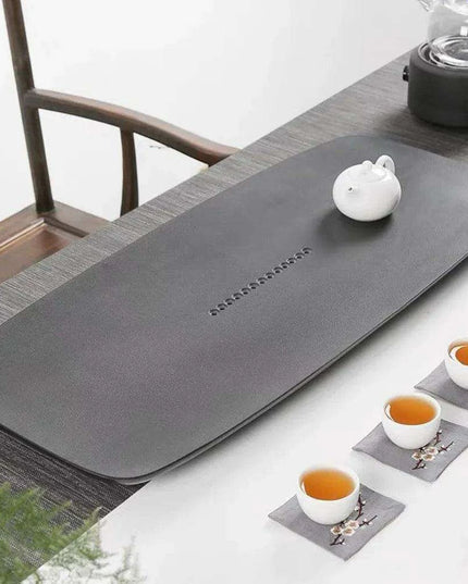 Elegant Natural Stone Tea Serving Tray - Modern 1-Piece Decorative Set, 50x20cm